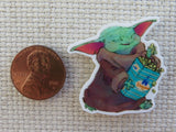 Second view of Grogu with Popcorn Needle Minder.