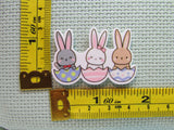 Third view of the Bunny Trio in Easter Eggs Needle Minder