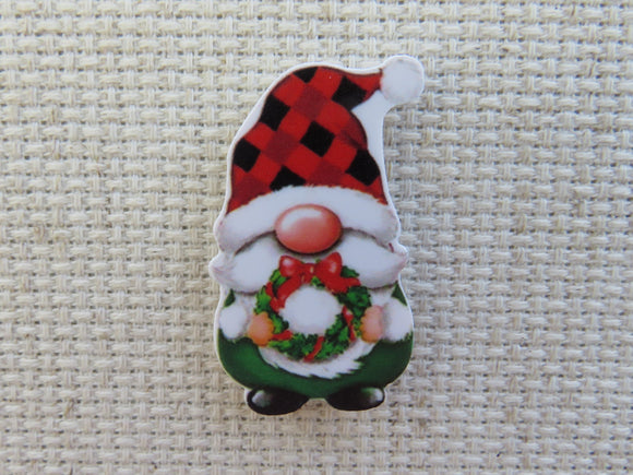 First view of Gnome with a Wreath Needle Minder.
