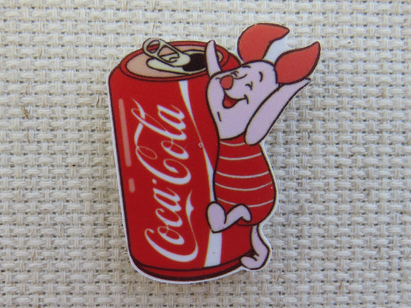 First view of Piglet with a Can of Soda Needle Minder.