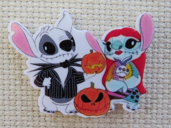 First view of Stitch and Angel Playing Dress Up Needle Minder.