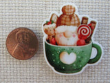 Second view of Gingerbread Gnome in a Mug Needle Minder.