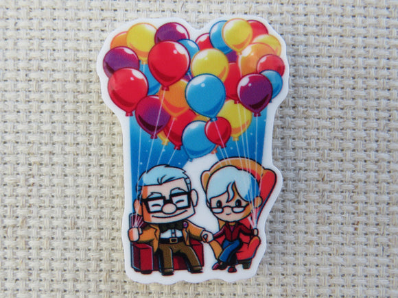 First view of Carl and Ellie with Balloons Needle Minder.