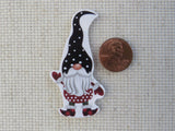 Second view of Polka Dot Gnome Needle Minder.