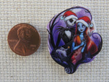 Second view of Jack and Sally Embraced in a Purple Heart Needle Minder.
