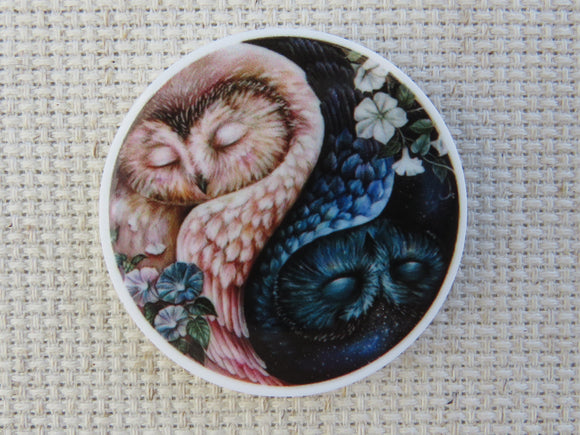 First view of Ying and Yang Owl Embrace Needle Minder.