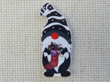 First view of Blue and White Starry Stocking Hat Gnome Needle Minder.