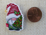 Second view of Christmas Tree Gnome Needle Minder.