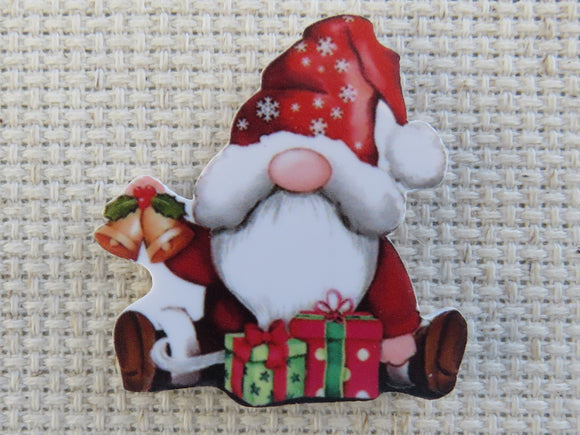First view of Christmas Gnome with Gifts and Bells Needle Minder.