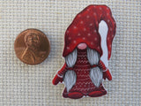 Second view of Christmas Red Gnome Needle Minder.