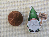 Second view of Green Merry Christmas Gnome Needle Minder.