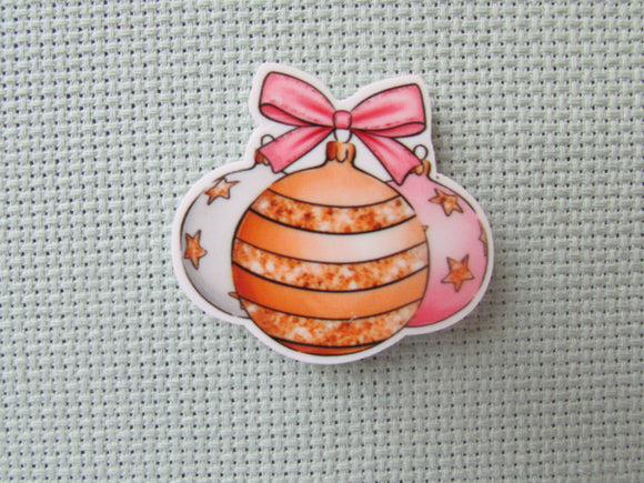 First view of the Pink and Gold Christmas Ornaments Needle Minder