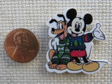 Second view of Christmas Mickey with his dog Pluto Needle Minder.
