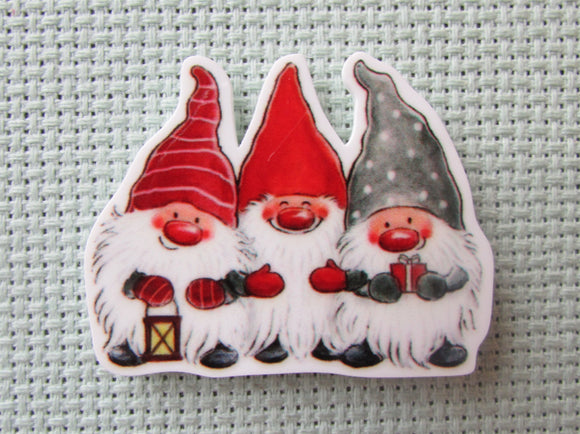 First view of the A Trio of Cheerful Christmas Gnomes Needle Minder