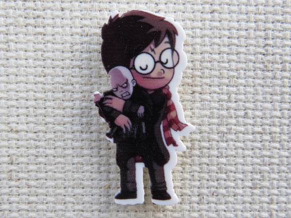 First view of Harry Potter with a Voldemort Doll Needle Minder.