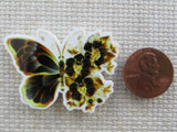 Second view of Black and Yellow Flowery Butterfly Needle Minder.