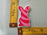 Third view of the Pink Swirl Bunny Needle Minder