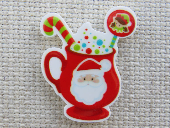 First view of Santa on a Red Mug Needle Minder.