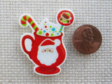 Second view of Santa on a Red Mug Needle Minder.