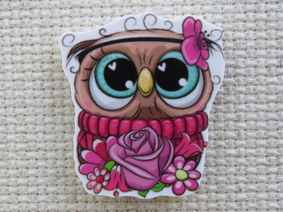 First view of Rosy the Owl Needle Minder.