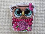 First view of Rosy the Owl Needle Minder.