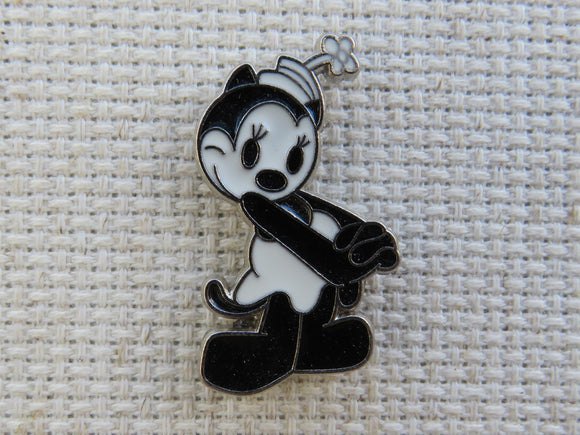 First view of Black and White Vintage Minnie Mouse Needle Minder.