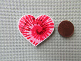 Second view of the Pink Tie Dye Heart Needle Minder