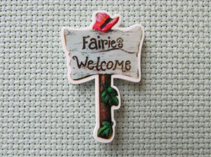 First view of the Fairies Welcome Sign Needle Minder
