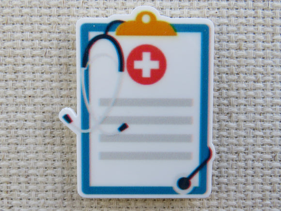 First view of Nurse's Clipboard Needle Minder.