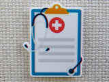 First view of Nurse's Clipboard Needle Minder.