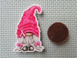 Second view of the Pink Breast Cancer Awareness Gnome Needle Minder