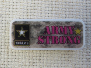 First view of Army Strong needle minder.