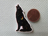 Second view of the Black Howling Night Wolf Needle Minder