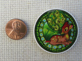 Second view of Sitting Bambi Needle Minder.
