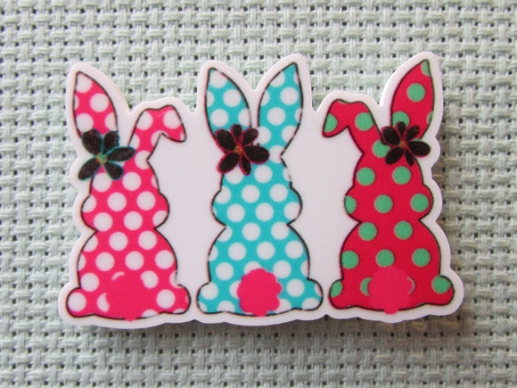 First view of the A Trio of Polka Dot Easter Bunnies Needle Minder