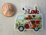 Second view of Snoopy in the Love Van Needle Minder.