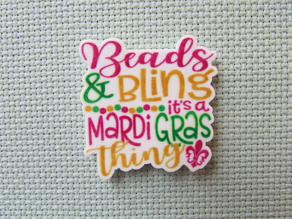 First view of the Beads & bling it's a Mardi Gras Thing Needle Minder