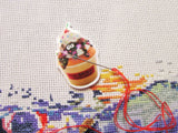 Third view of the Chocolate Desert Cup Needle Minder