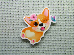 First view of the Winking Corgi Needle Minder