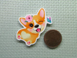 Second view of the Winking Corgi Needle Minder