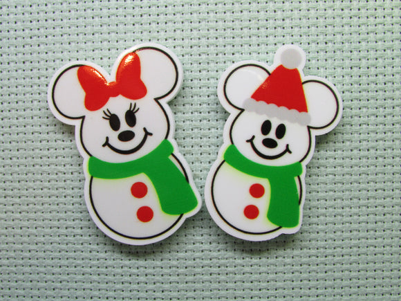 First view of the Mickey and Minnie Snowmen Needle Minder