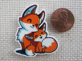 Second view of Mom or Dad Fox with a Kit Needle Minder.