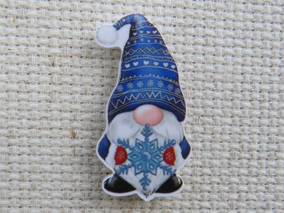 First view of Blue Snowflake Gnome Needle Minder.