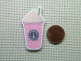 Second view of the Pink Starbucks Drink Needle Minder