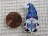 Second view of Blue Snowflake Gnome Needle Minder.