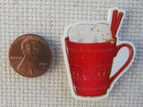Second view of Red Mug Christmas Drink Needle Minder.