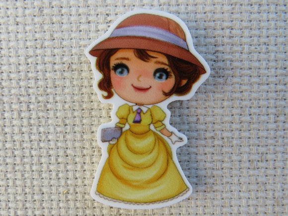 First view of Jane with her Sketch Pad Needle Minder.
