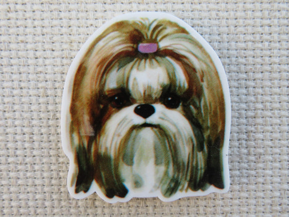 First view of Lhasa Apso needle minder.