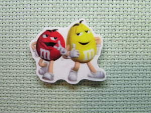 First view of the Chocolate Candy Red and Yellow Needle Minder