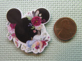 Second view of the Mauve and White Autumn Mickey Head Needle Minder